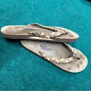 Rainbow Thong Sandals - Double Braided Strap - Large